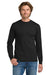 Gildan 5400 Mens Long Sleeve Crewneck T-Shirt Black Model Front