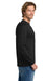 Gildan 5400 Mens Long Sleeve Crewneck T-Shirt Black Model Side