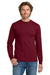 Gildan 5400 Mens Long Sleeve Crewneck T-Shirt Cardinal Red Model Front