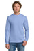 Gildan 5400 Mens Long Sleeve Crewneck T-Shirt Carolina Blue Model Front
