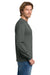 Gildan 5400 Mens Long Sleeve Crewneck T-Shirt Charcoal Grey Model Side
