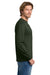Gildan 5400 Mens Long Sleeve Crewneck T-Shirt Forest Green Model Side