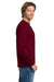 Gildan 5400 Mens Long Sleeve Crewneck T-Shirt Garnet Red Model Side