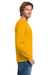 Gildan 5400 Mens Long Sleeve Crewneck T-Shirt Gold Model Side