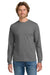 Gildan 5400 Mens Long Sleeve Crewneck T-Shirt Heather Graphite Grey Model Front