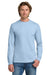 Gildan 5400 Mens Long Sleeve Crewneck T-Shirt Light Blue Model Front