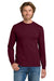 Gildan 5400 Mens Long Sleeve Crewneck T-Shirt Maroon Model Front