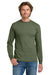 Gildan 5400 Mens Long Sleeve Crewneck T-Shirt Military Green Model Front