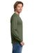 Gildan 5400 Mens Long Sleeve Crewneck T-Shirt Military Green Model Side