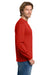 Gildan 5400 Mens Long Sleeve Crewneck T-Shirt Red Model Side