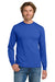 Gildan 5400 Mens Long Sleeve Crewneck T-Shirt Royal Blue Model Front