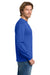 Gildan 5400 Mens Long Sleeve Crewneck T-Shirt Royal Blue Model Side