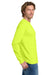 Gildan 5400 Mens Long Sleeve Crewneck T-Shirt Safety Green Model Side