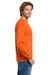 Gildan 5400 Mens Long Sleeve Crewneck T-Shirt Safety Orange Model Side