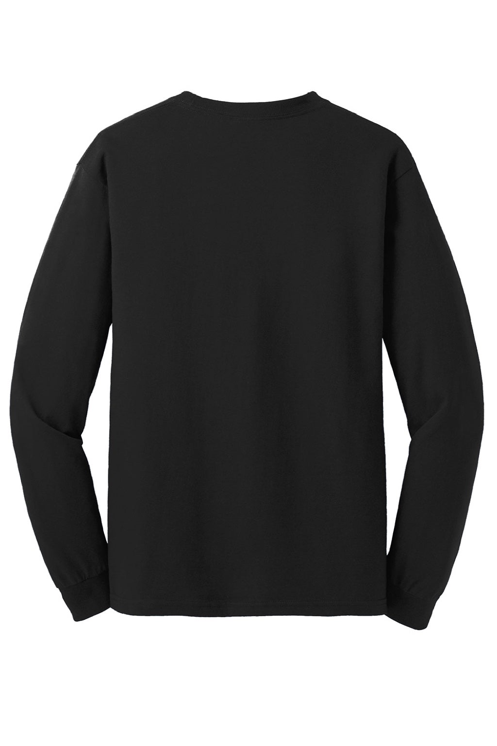 Gildan 5400 Mens Long Sleeve Crewneck T-Shirt Black Flat Back