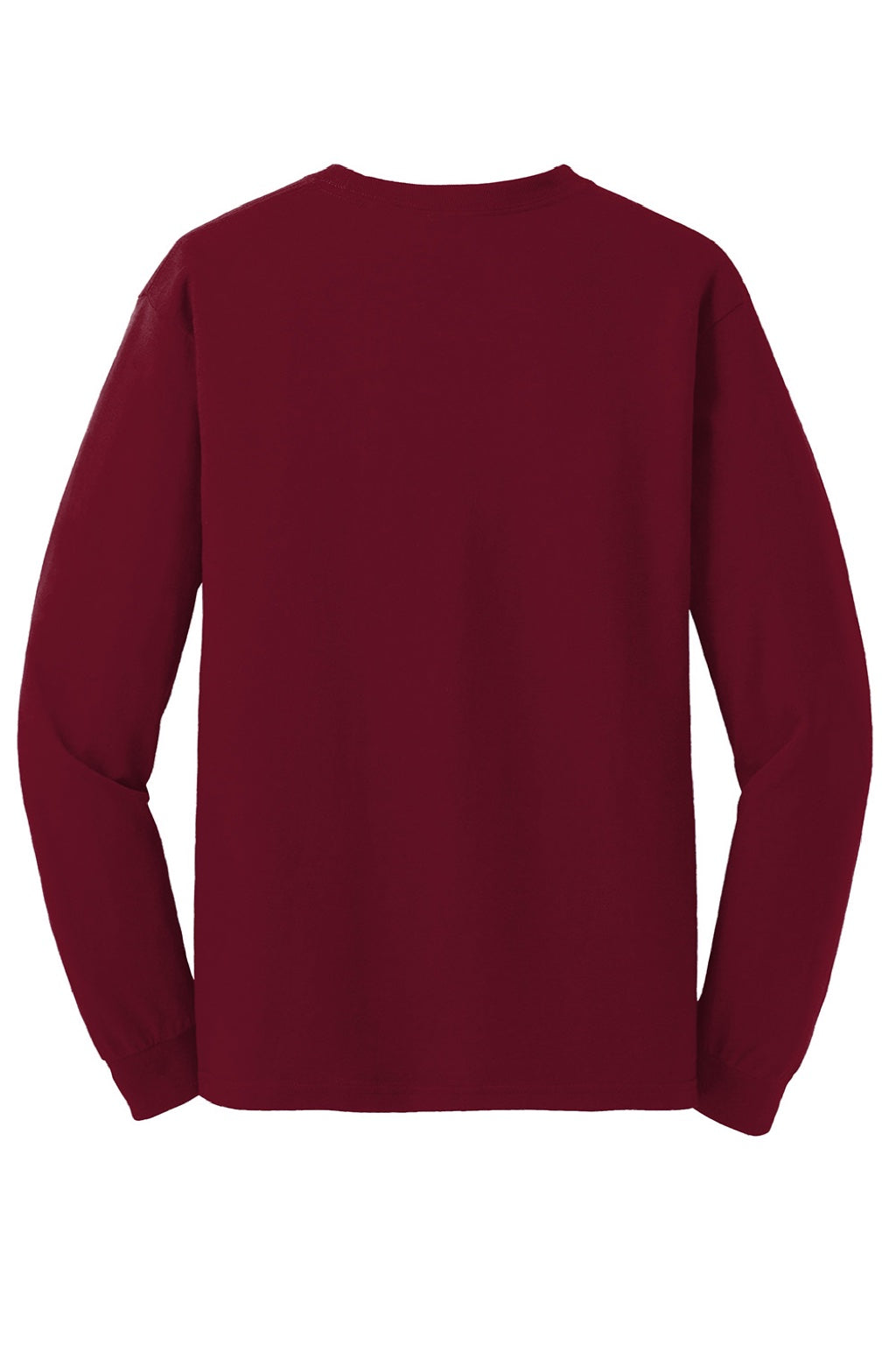 Gildan 5400 Mens Long Sleeve Crewneck T-Shirt Cardinal Red Flat Back