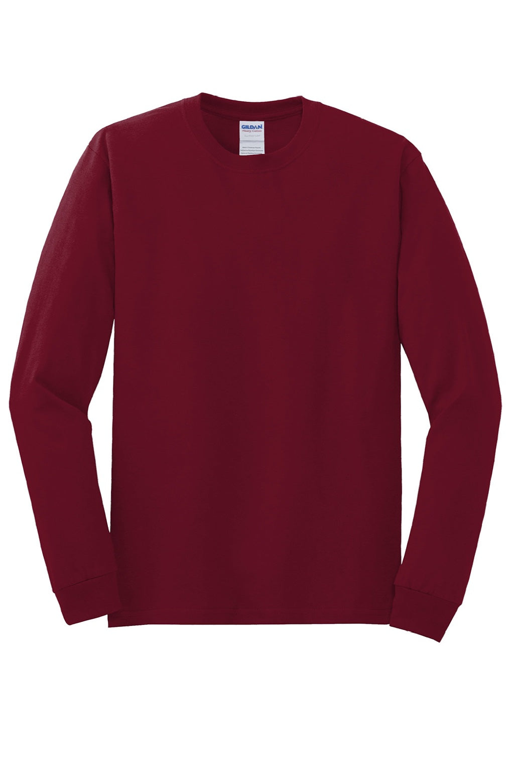 Gildan 5400 Mens Long Sleeve Crewneck T-Shirt Cardinal Red Flat Front
