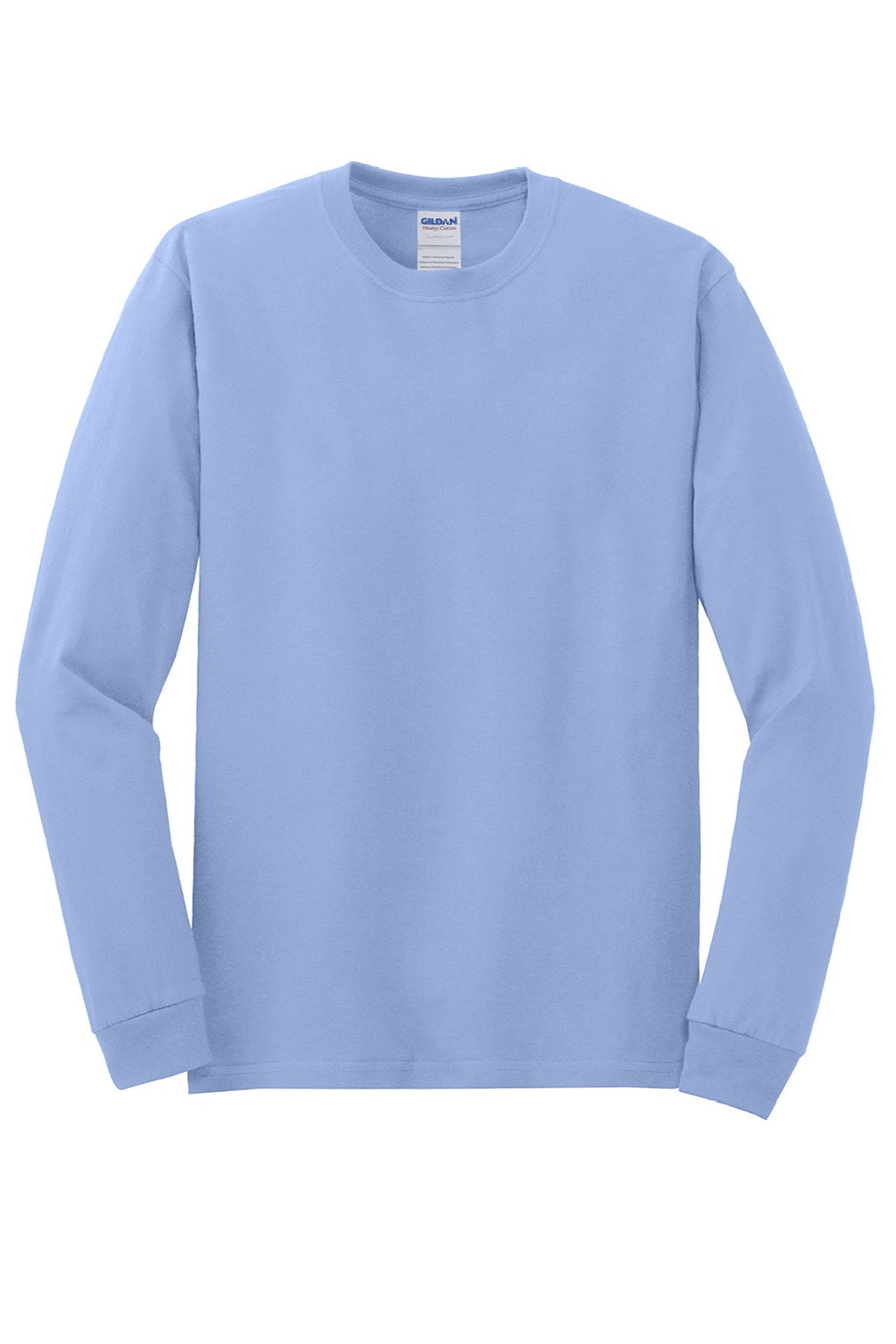Gildan 5400 Mens Long Sleeve Crewneck T-Shirt Carolina Blue Flat Front