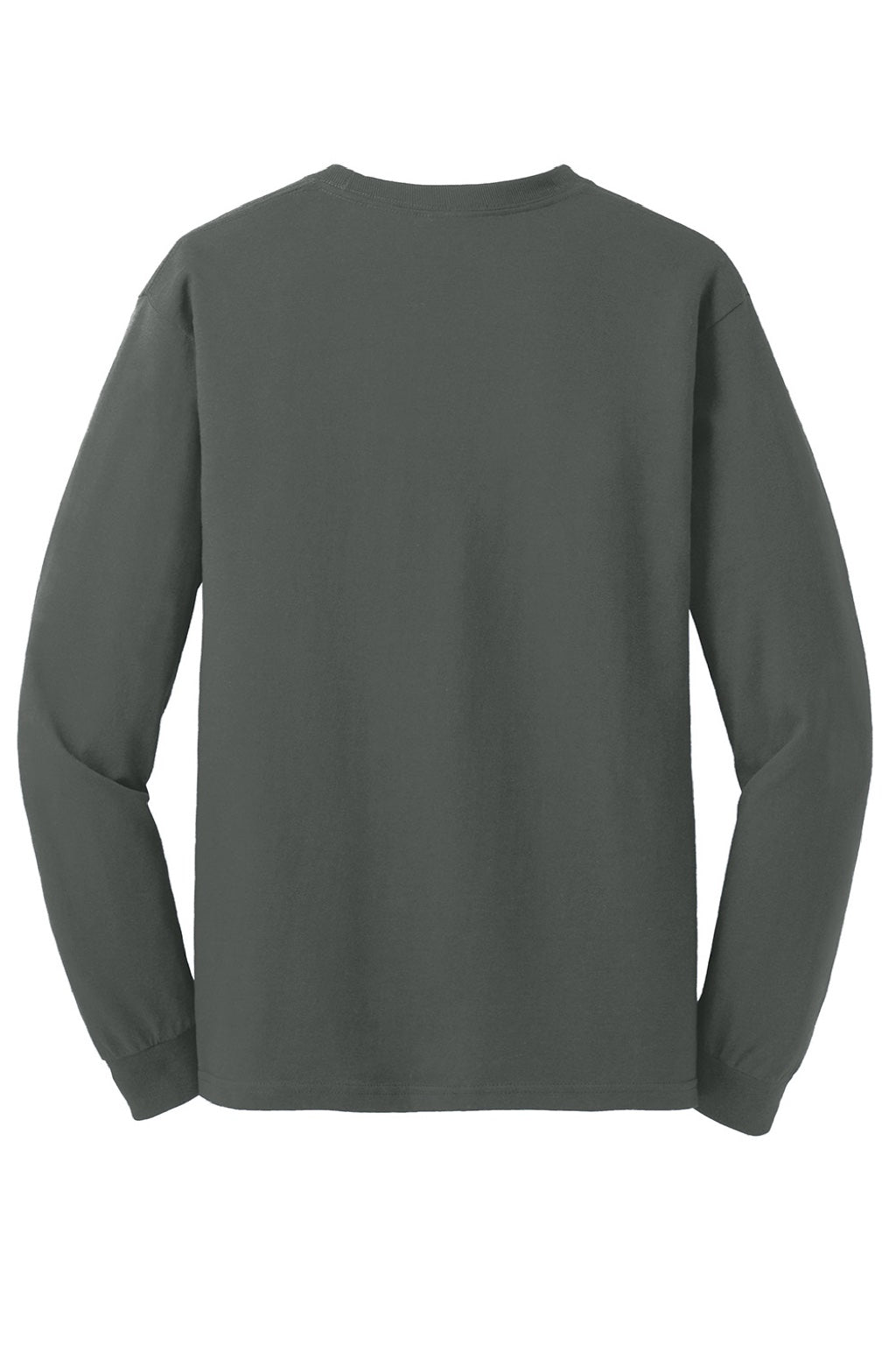 Gildan 5400 Mens Long Sleeve Crewneck T-Shirt Charcoal Grey Flat Back
