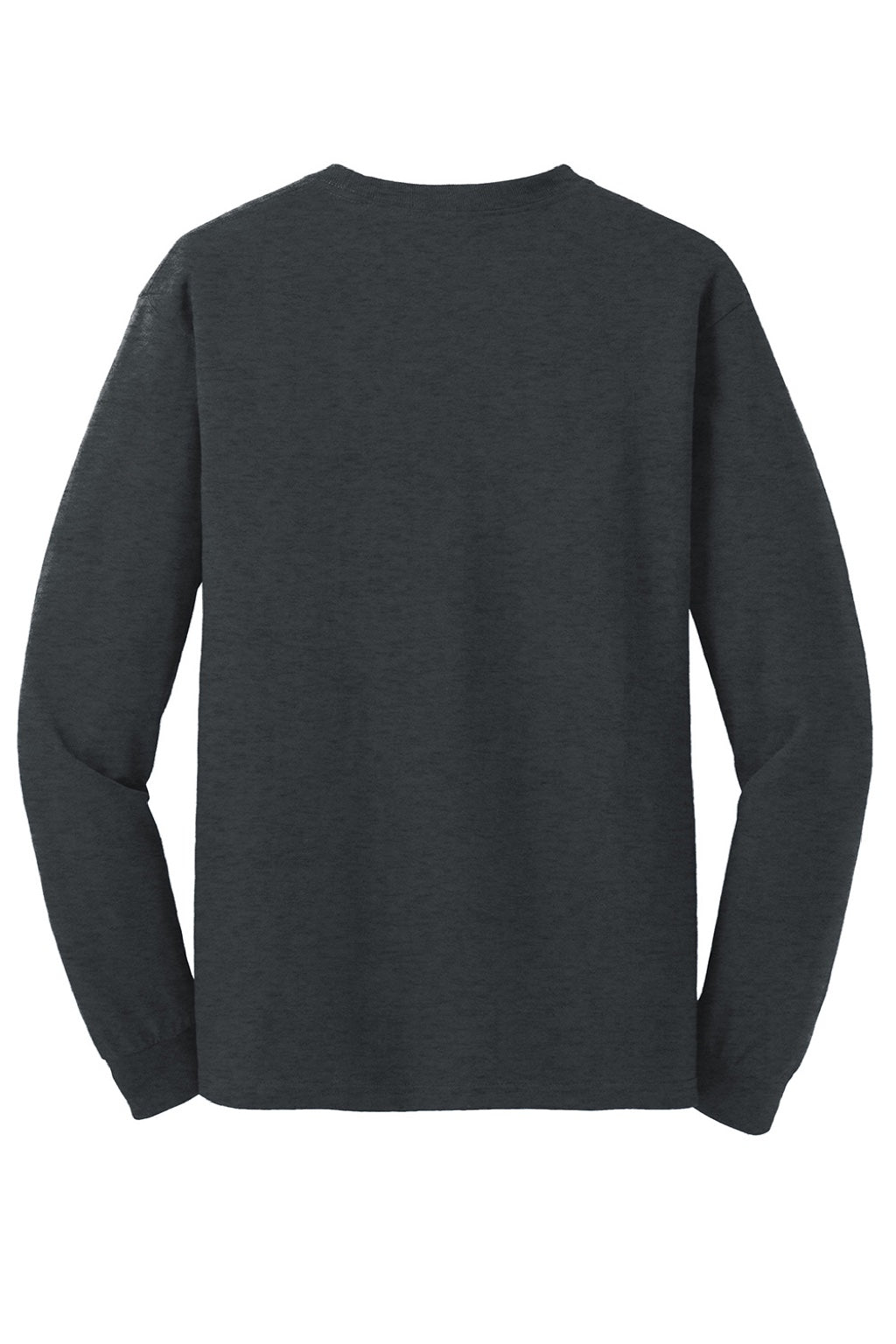 Gildan 5400 Mens Long Sleeve Crewneck T-Shirt Heather Dark Grey Flat Back