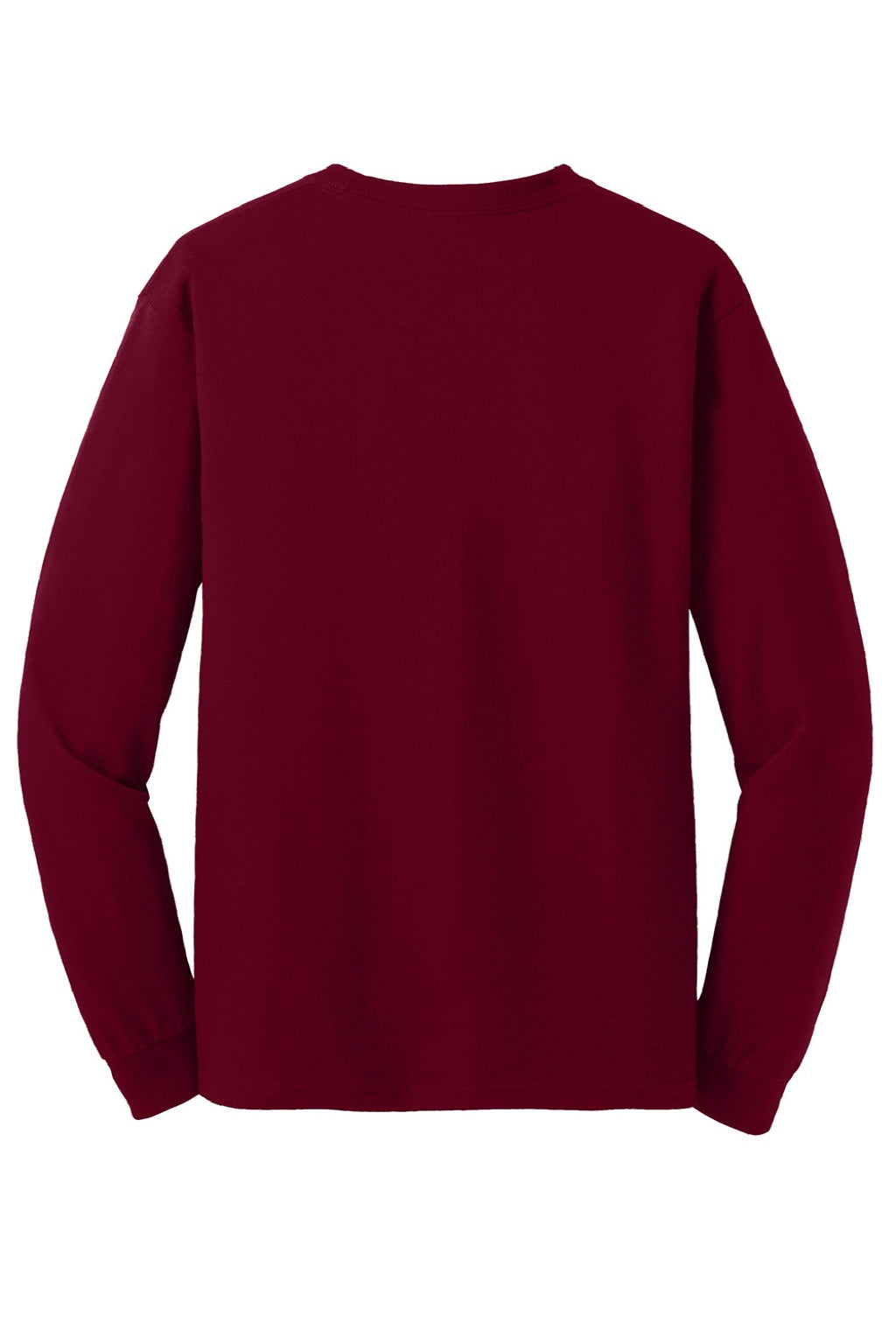 Gildan 5400 Mens Long Sleeve Crewneck T-Shirt Garnet Red Flat Back