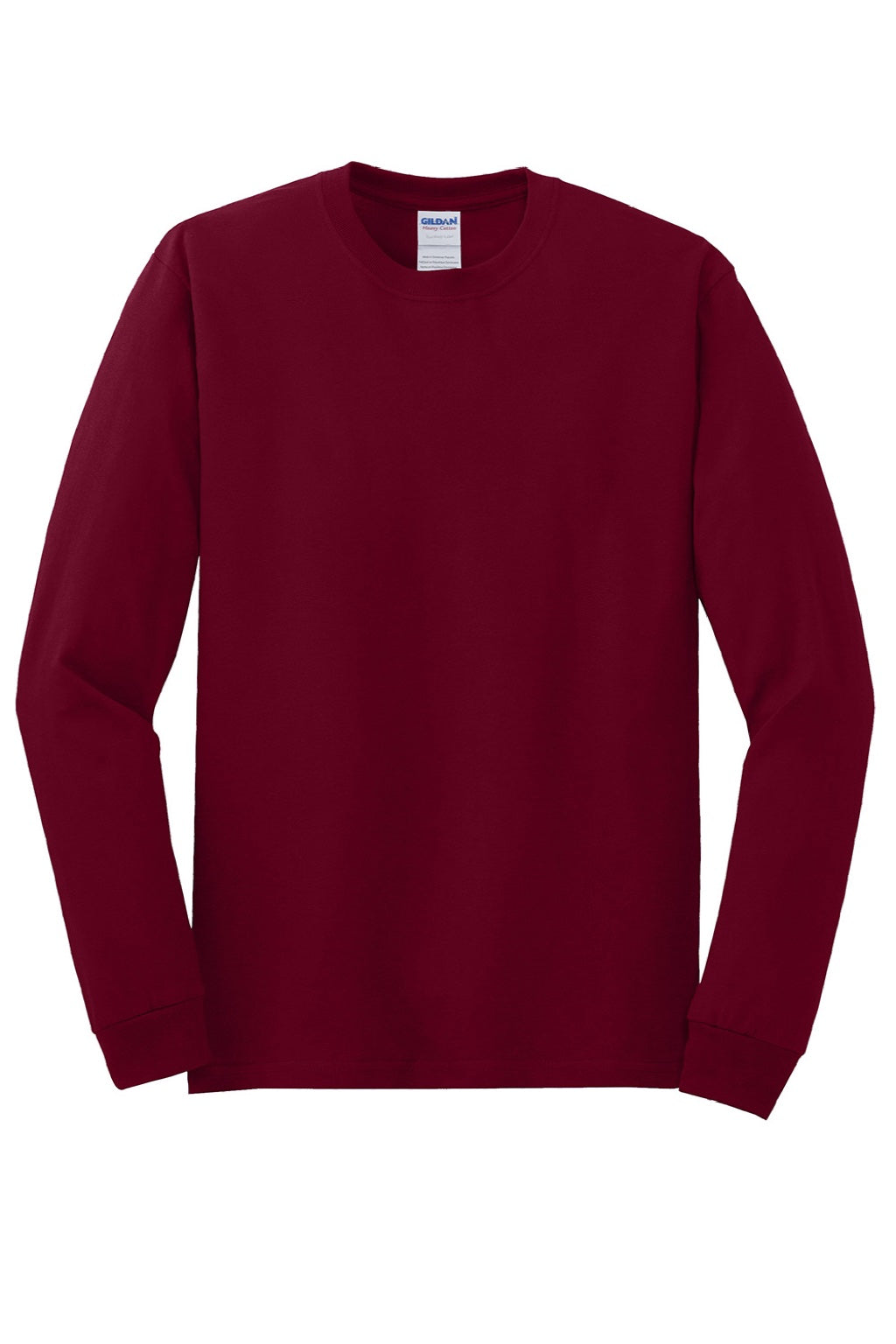 Gildan 5400 Mens Long Sleeve Crewneck T-Shirt Garnet Red Flat Front