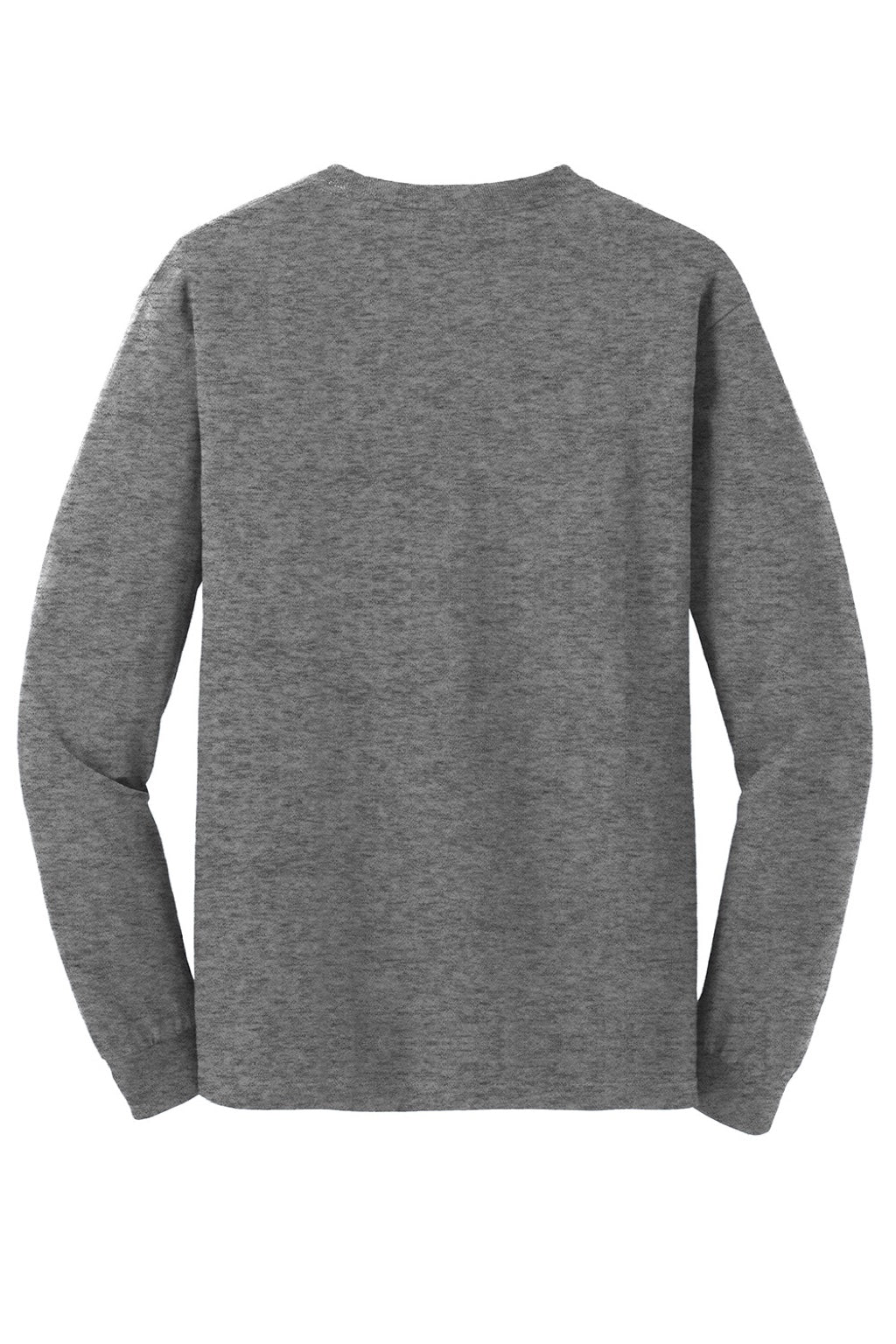Gildan 5400 Mens Long Sleeve Crewneck T-Shirt Heather Graphite Grey Flat Back