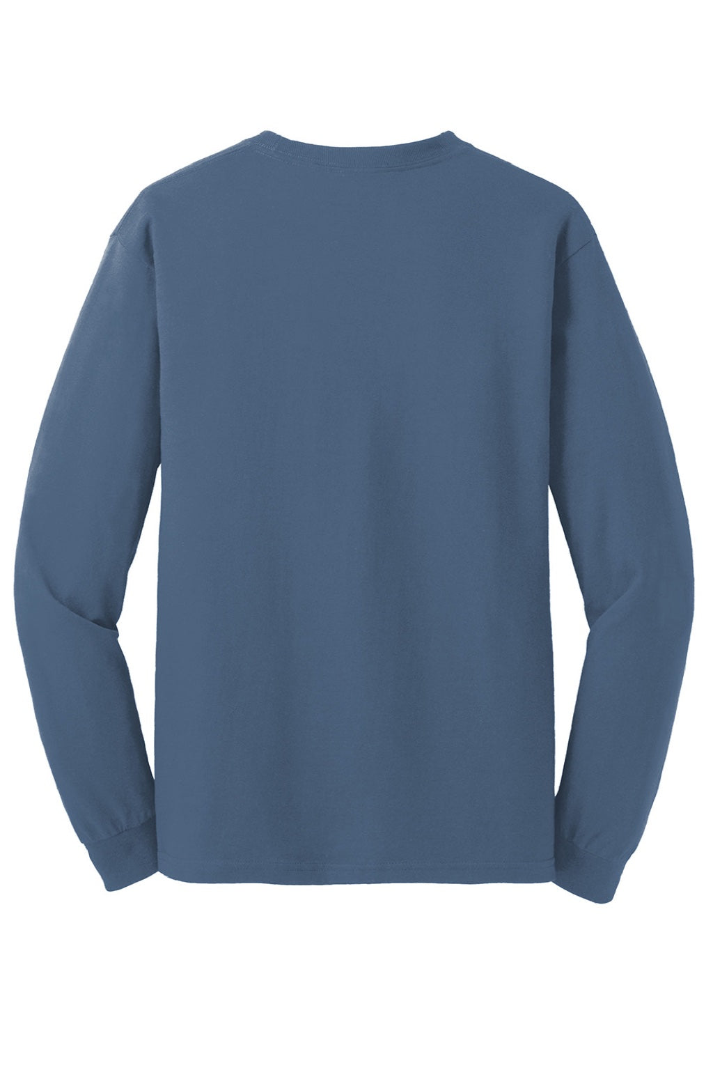 Gildan 5400 Mens Long Sleeve Crewneck T-Shirt Indigo Blue Flat Back
