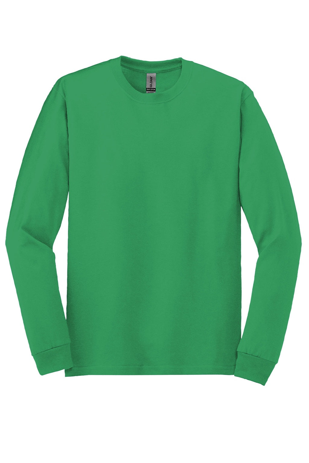 Gildan 5400 Mens Long Sleeve Crewneck T-Shirt Irish Green Flat Front