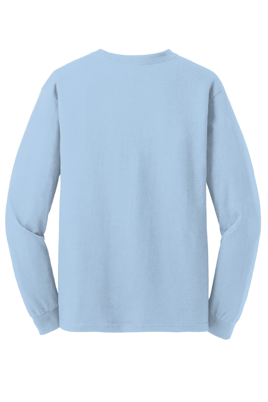 Gildan 5400 Mens Long Sleeve Crewneck T-Shirt Light Blue Flat Back