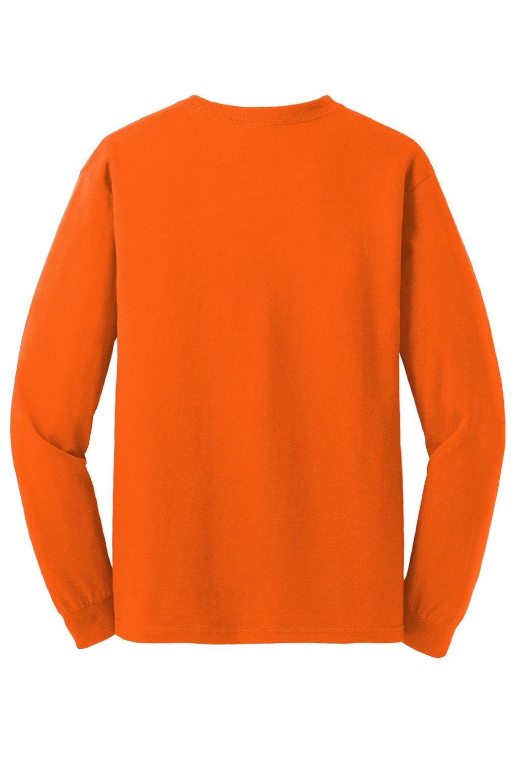 Gildan 5400 Mens Long Sleeve Crewneck T-Shirt Orange Flat Back