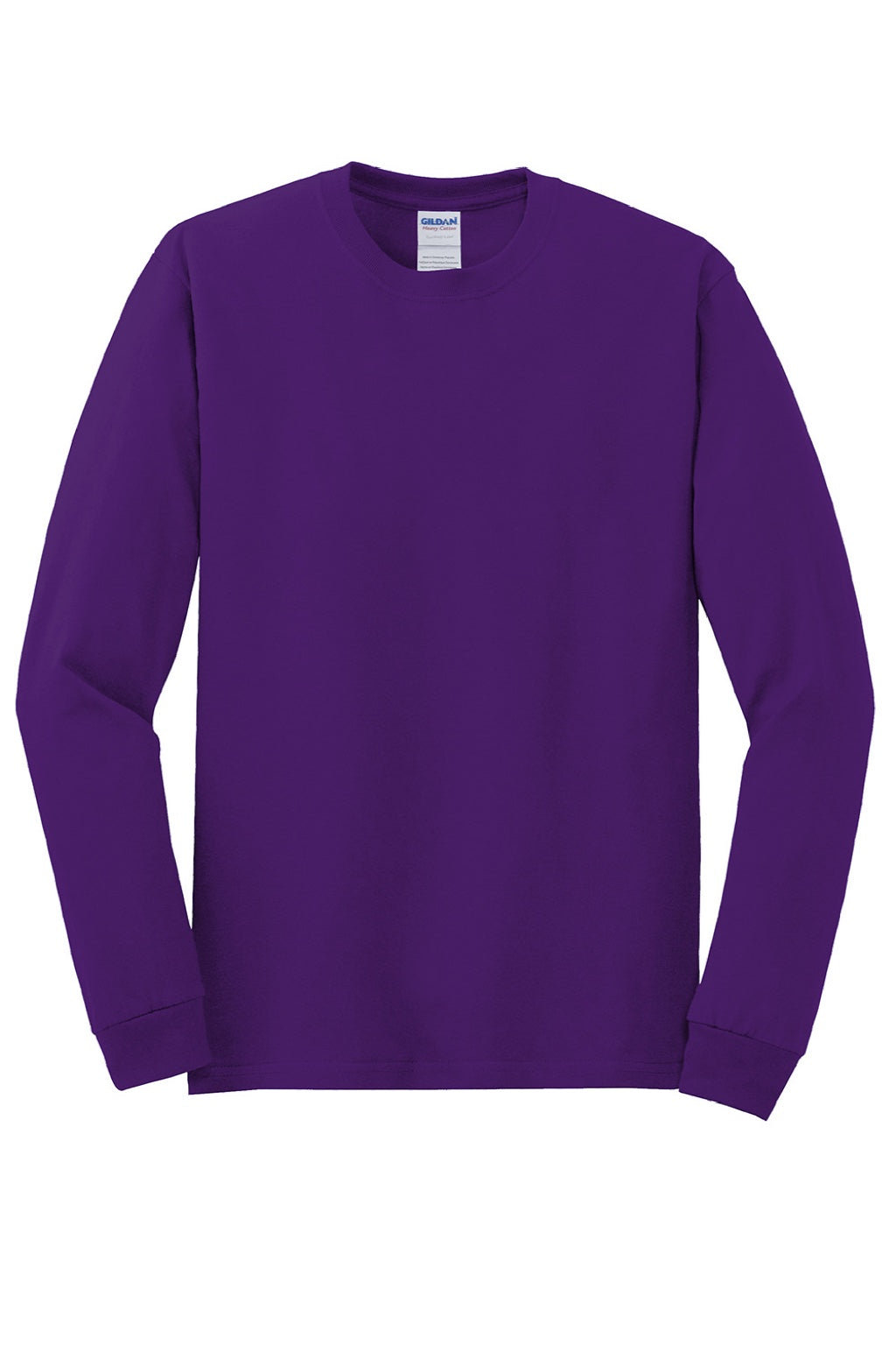 Gildan 5400 Mens Long Sleeve Crewneck T-Shirt Purple Flat Front