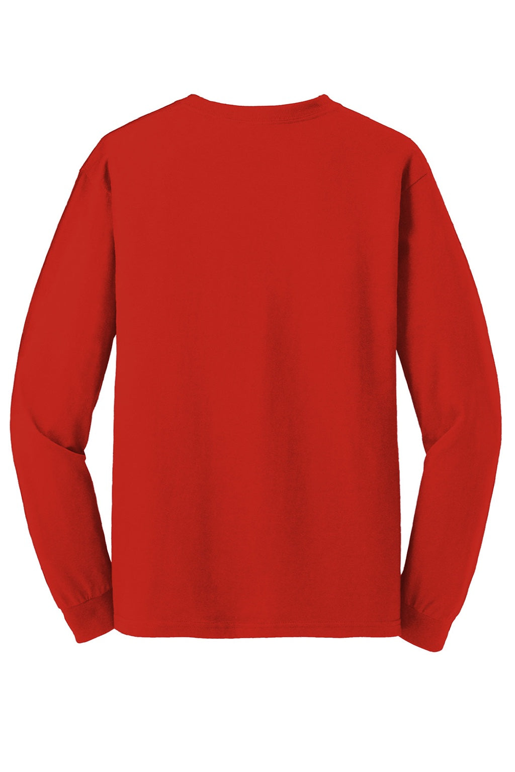 Gildan 5400 Mens Long Sleeve Crewneck T-Shirt Red Flat Back