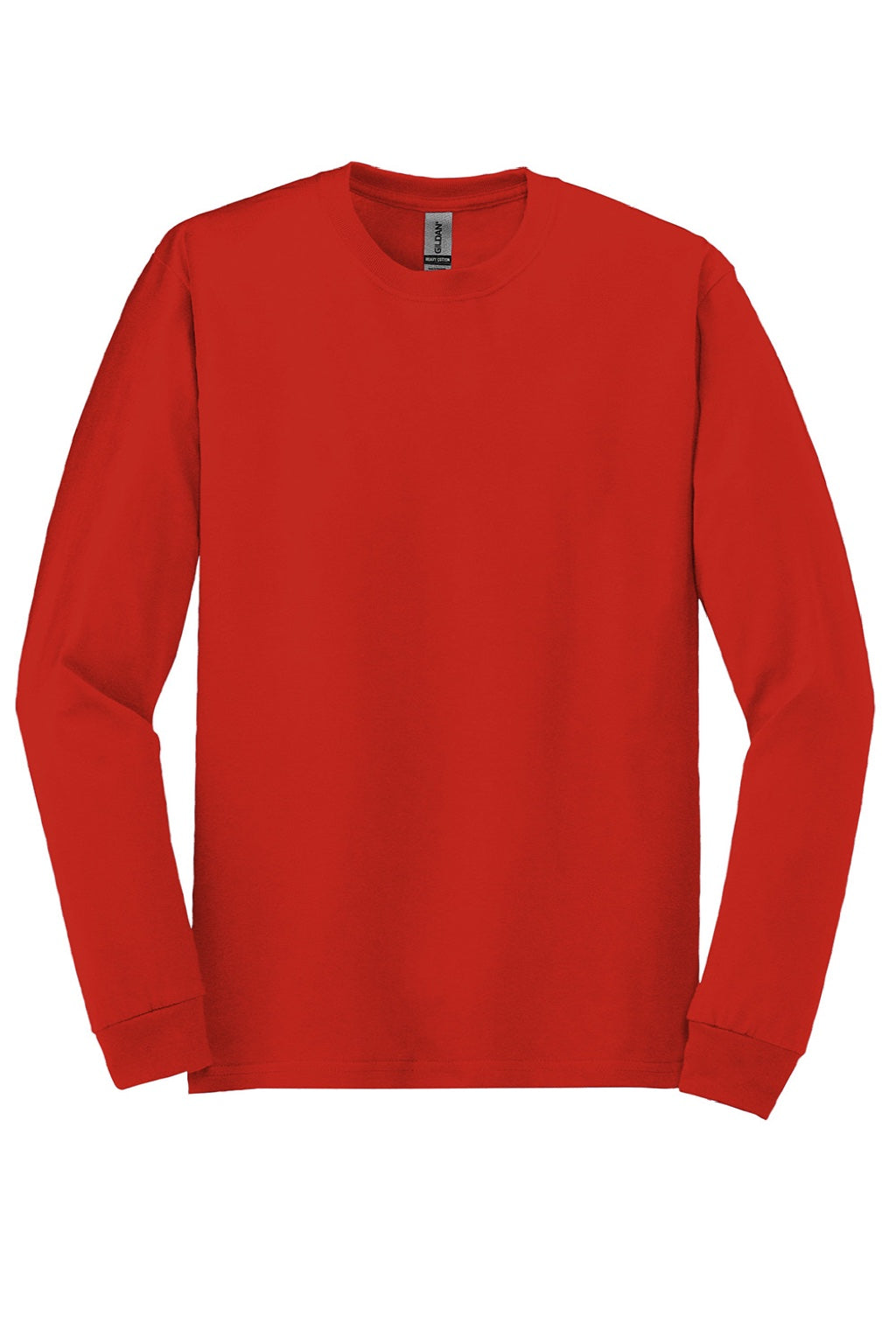 Gildan 5400 Mens Long Sleeve Crewneck T-Shirt Red Flat Front