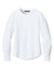Mercer+Mettle MM1019 Womens Moisture Wicking Stretch Jersey Long Sleeve Blouson Top White Flat Front