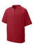 Sport-Tek YJST489 Youth Repeat Moisture Wicking 1/4 Zip Short Sleeve Jacket Deep Red Flat Front