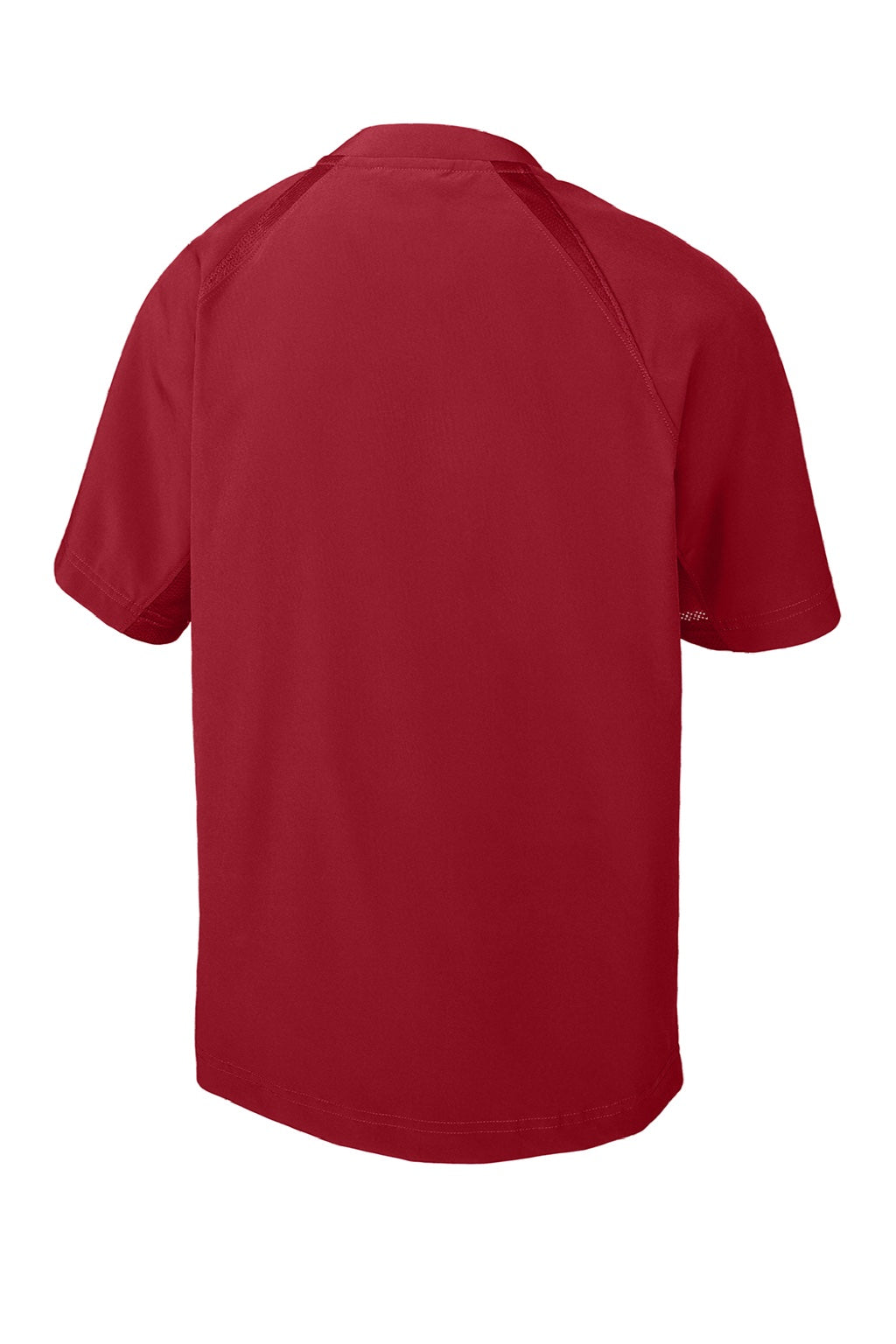Sport-Tek YJST489 Youth Repeat Moisture Wicking 1/4 Zip Short Sleeve Jacket Deep Red Flat Back
