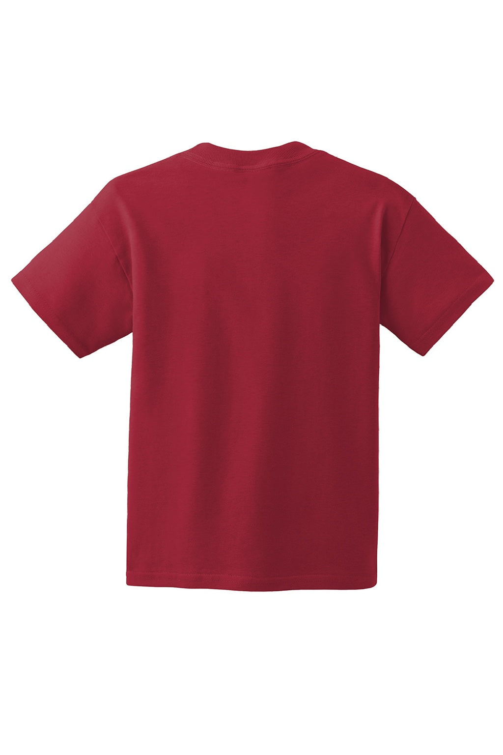 Hanes 5450 Youth Authentic Short Sleeve Crewneck T-Shirt Deep Red Flat Back