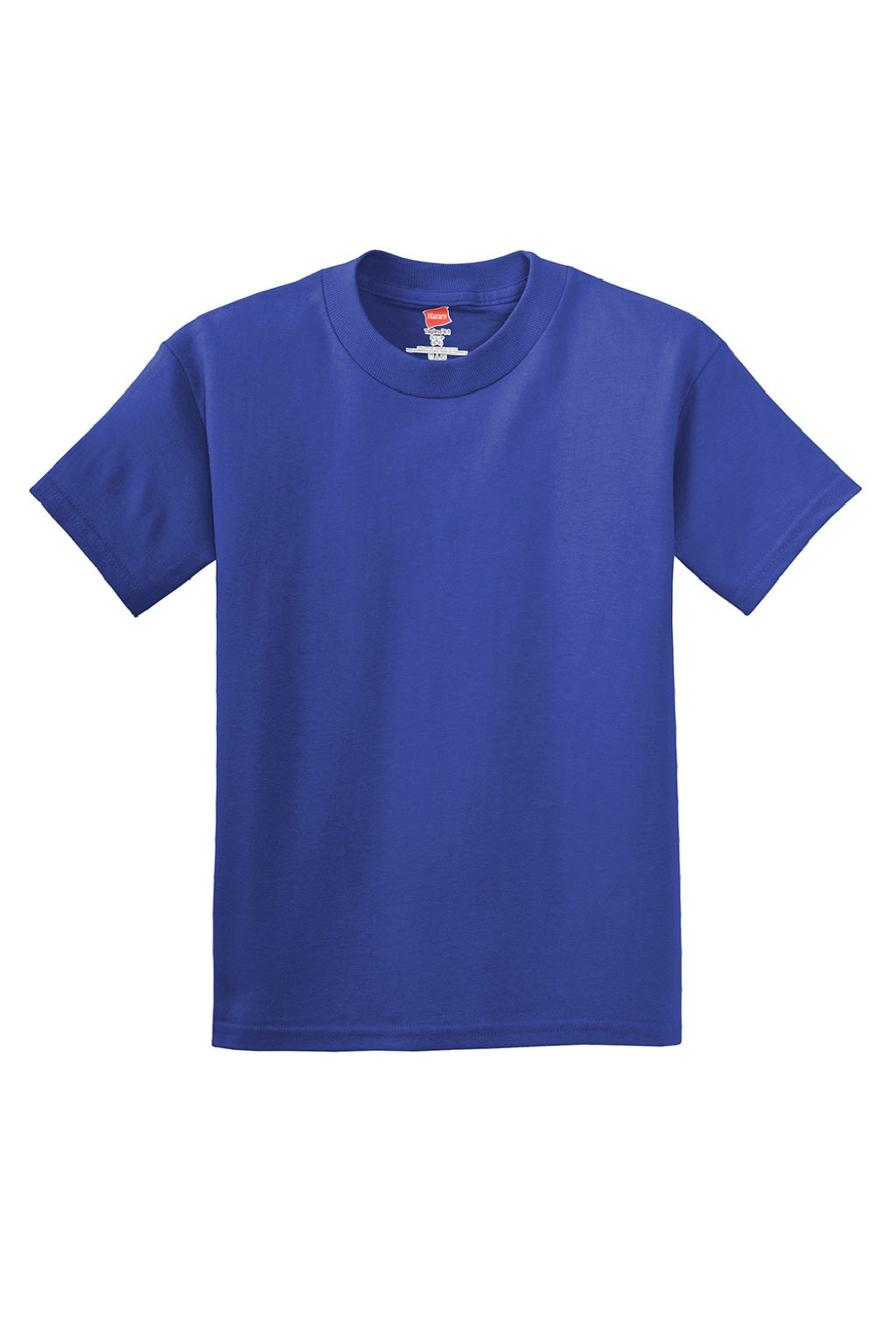Hanes 5450 Youth Authentic Short Sleeve Crewneck T-Shirt Deep Royal Blue Flat Front