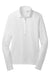 Nike 545322 Womens Stretch Tech Dri-Fit Moisture Wicking Long Sleeve Polo Shirt White Flat Front