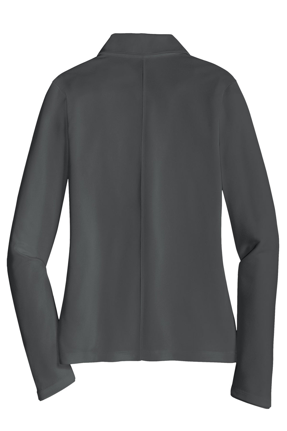 Nike 545322 Womens Stretch Tech Dri-Fit Moisture Wicking Long Sleeve Polo Shirt Anthracite Grey Flat Back