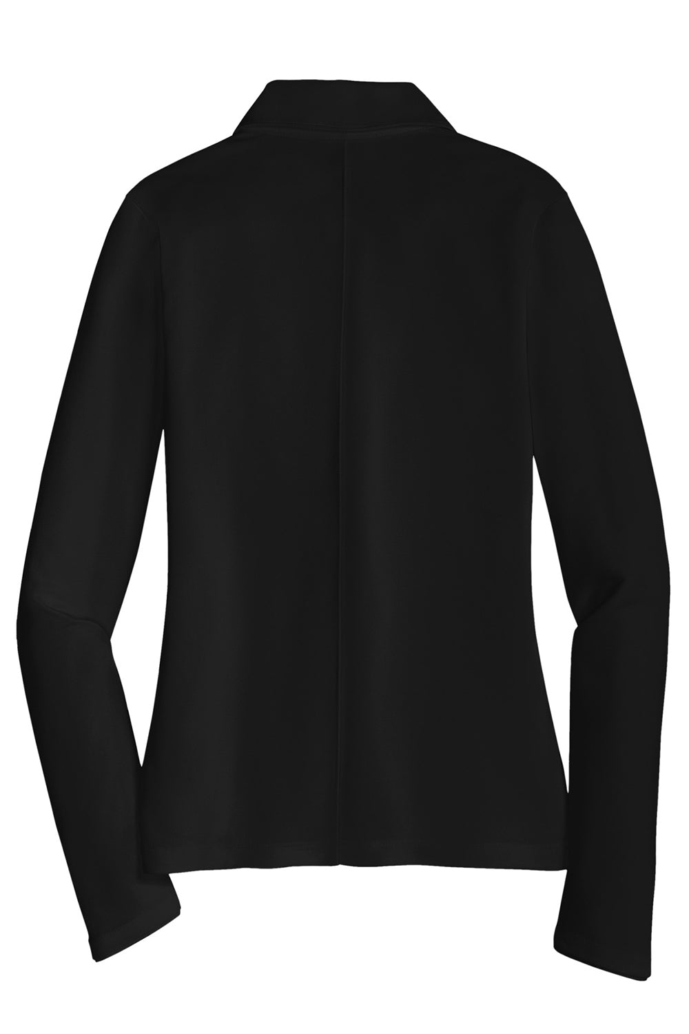 Nike 545322 Womens Stretch Tech Dri-Fit Moisture Wicking Long Sleeve Polo Shirt Black Flat Back
