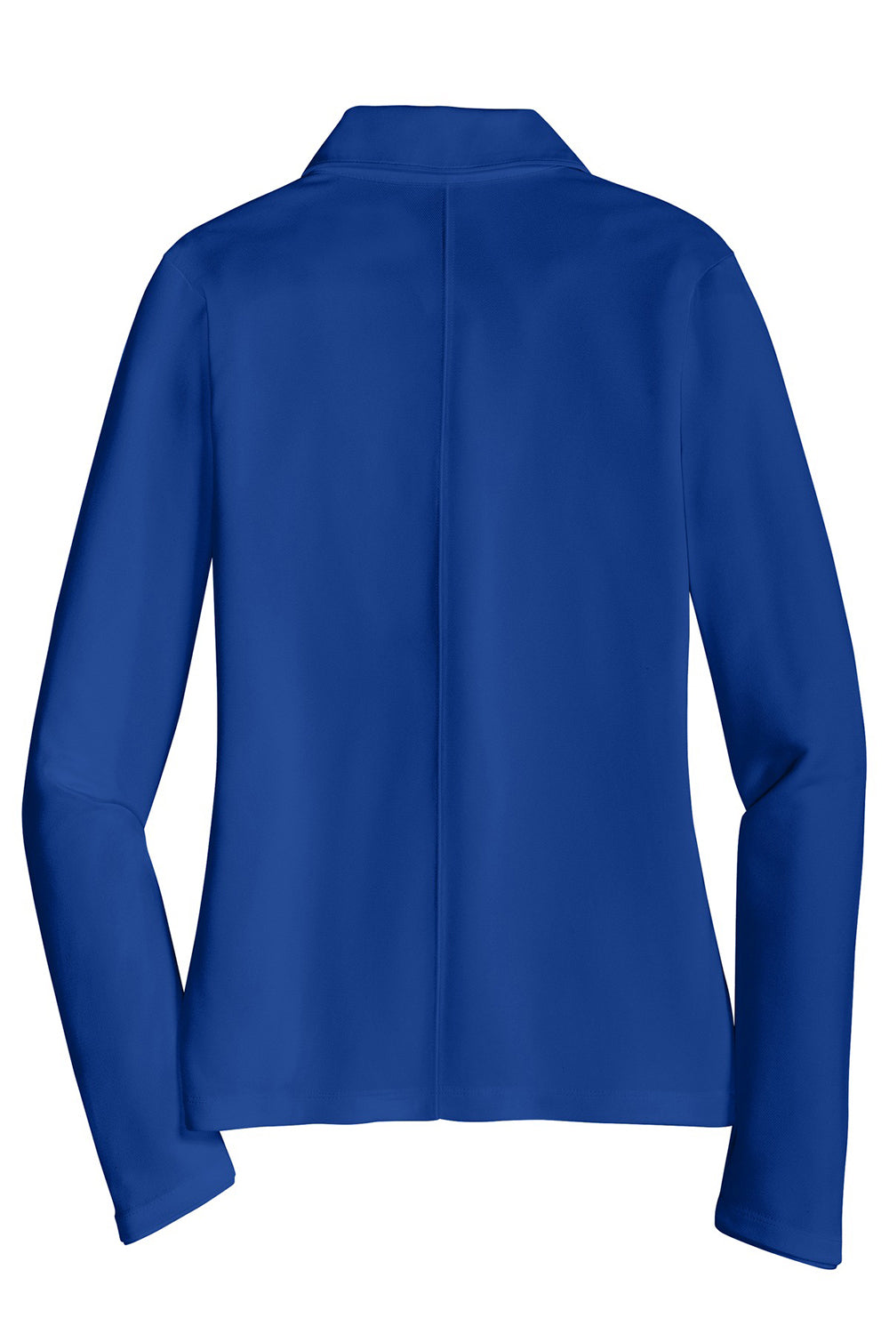 Nike 545322 Womens Stretch Tech Dri-Fit Moisture Wicking Long Sleeve Polo Shirt Sapphire Blue Flat Back