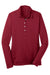 Nike 545322 Womens Stretch Tech Dri-Fit Moisture Wicking Long Sleeve Polo Shirt Varsity Red Flat Front