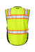 Kishigo S5002-5003 Unisex Premium Black Series Surveyors Vest Lime Green Flat Back