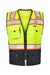 Kishigo S5002-5003 Unisex Premium Black Series Surveyors Vest Lime Green Flat Front