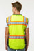 Kishigo S5002-5003 Unisex Premium Black Series Surveyors Vest Lime Green Model Back