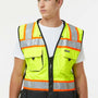 Kishigo Unisex Premium Black Series Surveyors Vest - Lime Green