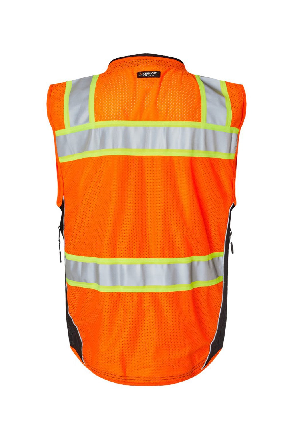 Kishigo S5002-5003 Unisex Premium Black Series Surveyors Vest Orange Flat Back