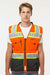 Kishigo S5002-5003 Unisex Premium Black Series Surveyors Vest Orange Model Front